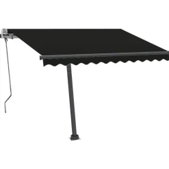 Auvent manuel retractable avec LED 350x250 cm Anthracite