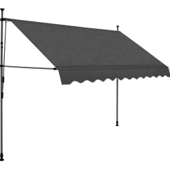 Auvent manuel retractable avec LED 250 cm Anthracite