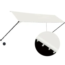 Auvent retractable avec LED 350x150 cm Creme