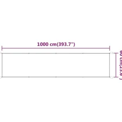Auvent vertical Blanc 60x1000 cm Tissu oxford