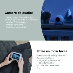 Babyphone Caméra Sans Fil YOO Roll Babymoov - Batteries Rechargeables - Berceuses - Portée 300m