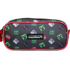 BAGTROTTER Trousse scolaire rectangulaire Minecraft Noir