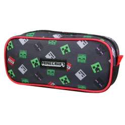BAGTROTTER Trousse scolaire rectangulaire Minecraft Noir