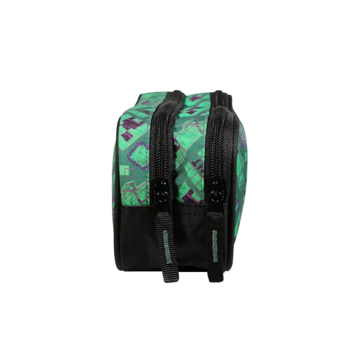 BAGTROTTER Trousse scolaire 2 compartiments Minecraft Vert
