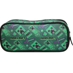 BAGTROTTER Trousse scolaire 2 compartiments Minecraft Vert