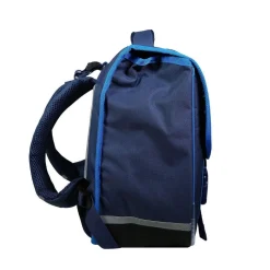 BAGTROTTER Cartable 38 cm Phileas Dinosaures Bleu - Le Plus Confortable des Cartables - Ergonomie/Confort/Sécurité - Système Smart Comfort