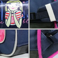 BAGTROTTER Cartable 38 cm Poivre Blanc Bleu Princesse New York