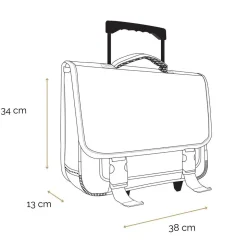 BAGTROTTER Cartable à roulettes 38 cm Phileas Rose Zèbre