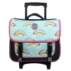 BAGTROTTER Cartable à roulettes 38 cm Phileas Arc En Ciel Bleu - Le Plus Confortable des Cartables - Ergonomie/Confort/Sécurité - Système Smart Comfort