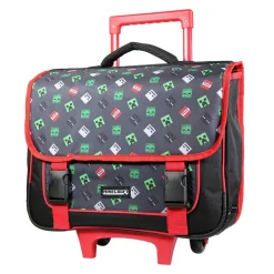 BAGTROTTER Cartable à roulettes 38 cm Minecraft Noir