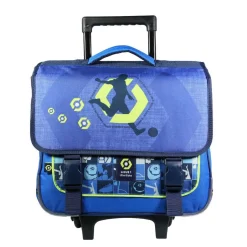 BAGTROTTER Cartable à roulettes 38 cm Ligue 1 Football Bleu