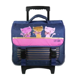 Bagtrotter Cartable à roulettes 38 cm Lili Lou Bleu
