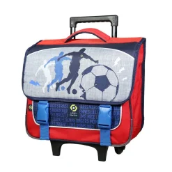 BAGTROTTER Cartable à roulettes 38 cm Ligue 1 Uber Eats Football Gris