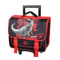 BAGTROTTER Cartable à roulettes 38 cm Jurassic World Dinosaure Noir