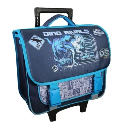 BAGTROTTER Cartable à roulettes 38 cm Jurassic World Bleu