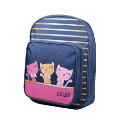 BAGTROTTER Sac à dos 31 cm avec poche maternelle Lili Lou Chat Bleu