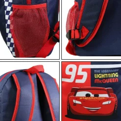 BAGTROTTER Sac à dos 37 cm avec poche Disney Cars Rouge et bleu