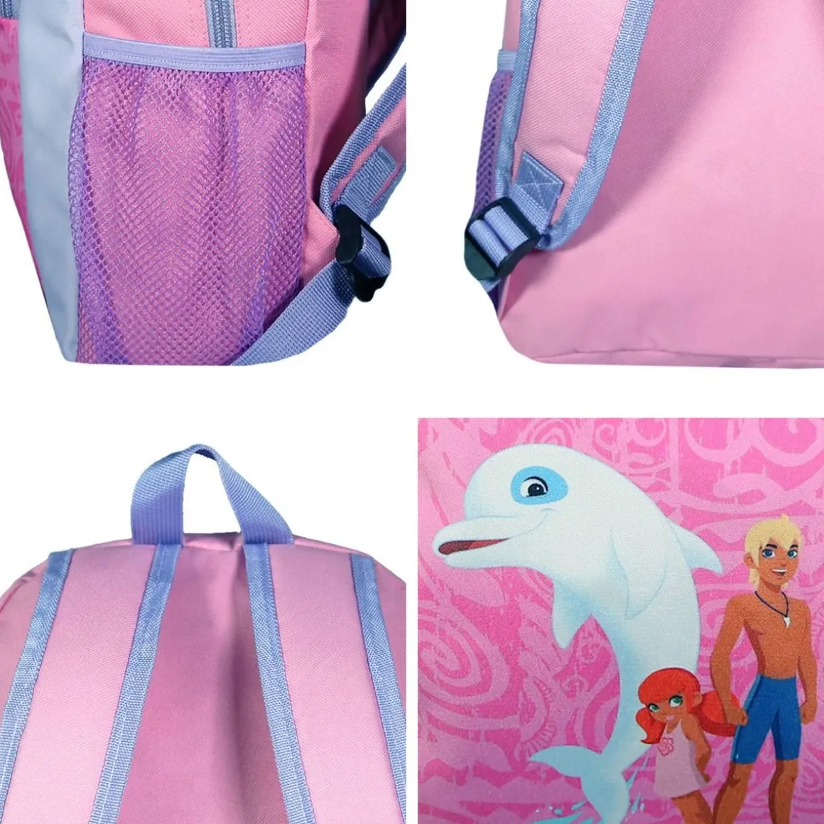 BAGTROTTER Sac à dos 37 cm avec poche Oum Le Dauphin Rose