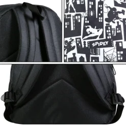 BAGTROTTER Sac à dos 1 compartiment Spider-Man Noir et Blanc