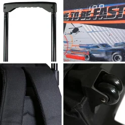 BAGTROTTER Sac à dos à roulettes Fast And Furious Noir