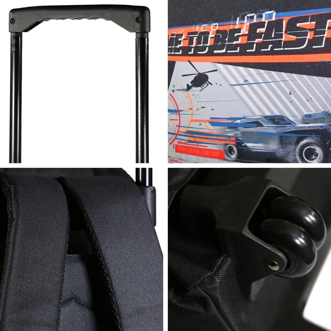 BAGTROTTER Sac à dos à roulettes Fast And Furious Noir