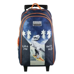 BAGTROTTER Sac à dos à roulettes Vorax Bleu Dinosaure Surf