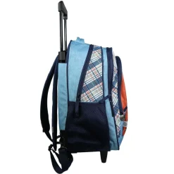 BAGTROTTER Sac à dos à roulettes Poivre Blanc Robots Orange