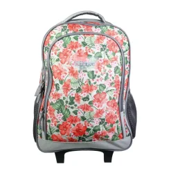 BAGTROTTER Sac à dos à roulettes Offshore Grise Fleurs