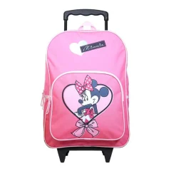 BAGTROTTER Sac à dos à roulettes Disney Minnie Noeud Rose
