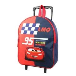 BAGTROTTER Sac à dos à roulettes 31 cm maternelle Disney Cars Rouge et bleu