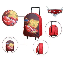 BAGTROTTER Sac à dos à roulettes 31 cm Disney Cars Rouge