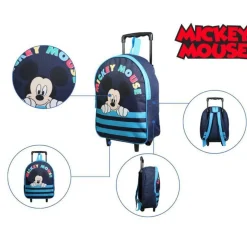 BAGTROTTER Sac à dos à roulettes 31 cm Disney Mickey Bleu