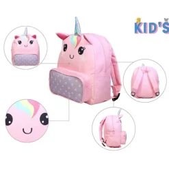 BAGTROTTER Sac à dos gouter maternelle 3D Licorne Kids Rose