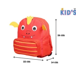 BAGTROTTER Sac à dos gouter maternelle 3D Dragon Kids Rouge