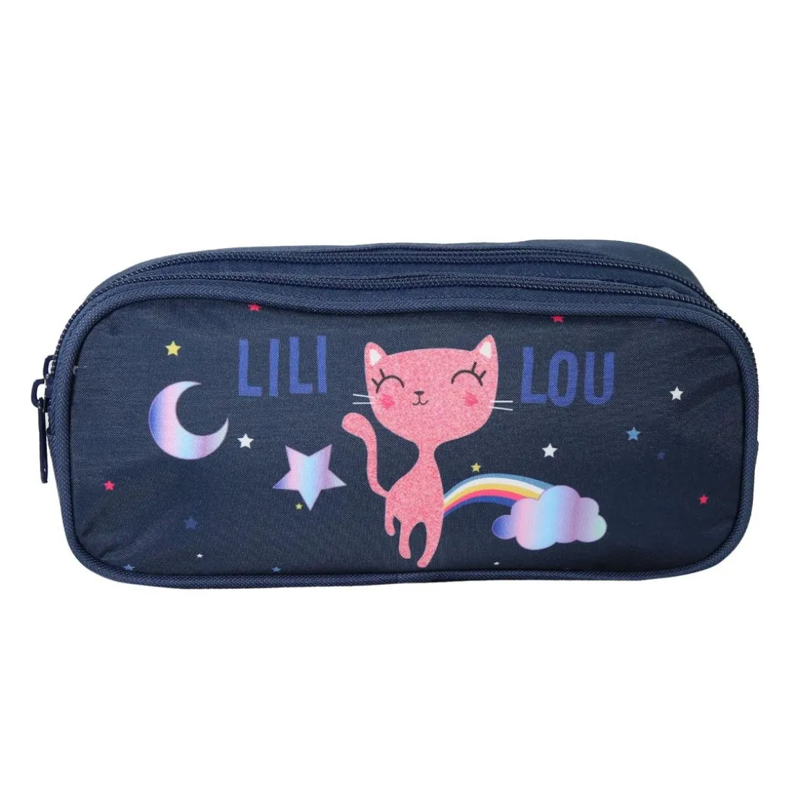 Bagtrotter Trousse scolaire 2 compartiments Lili Lou Bleu