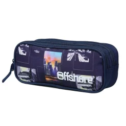 BAGTROTTER Trousse scolaire 2 compartiments Offshore City Ville Bleue