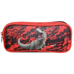 BAGTROTTER Trousse scolaire 2 compartiments Jurassic World Noire