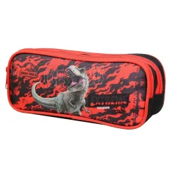 BAGTROTTER Trousse scolaire 2 compartiments Jurassic World Noire