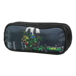 BAGTROTTER Trousse scolaire 2 compartiments Tortues Ninja Noire