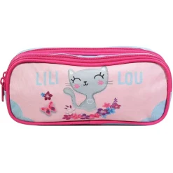 BAGTROTTER Trousse scolaire 2 compartiments Lili Lou Rose