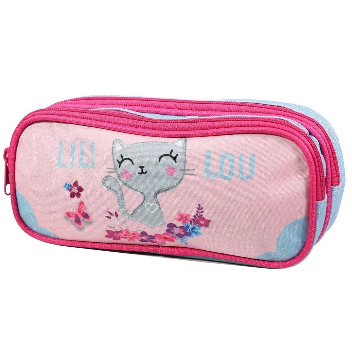 BAGTROTTER Trousse scolaire 2 compartiments Lili Lou Rose