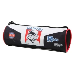 BAGTROTTER Trousse scolaire ronde Vorax Noire Tigre