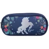 BAGTROTTER Trousse scolaire rectangulaire Cybel Cheval Licorne Bleu Fleurs