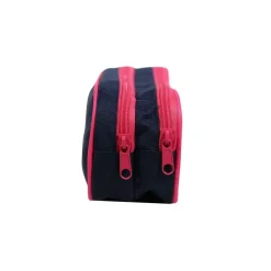 BAGTROTTER Trousse scolaire 2 compartiments Poivre Blanc Rose Vélo