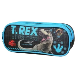 BAGTROTTER Trousse scolaire 2 compartiments Jurassic World Noir T-Rex