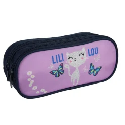 BAGTROTTER Trousse scolaire 2 compartiments Lili Lou Violet