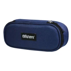 BAGTROTTER Trousse scolaire ovale Plumier Offshore Bleue
