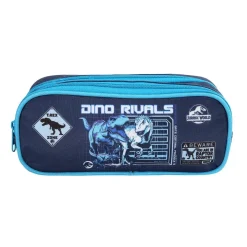 BAGTROTTER Trousse scolaire 2 compartiments Jurassic World Bleu