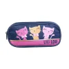 BAGTROTTER Trousse scolaire 2 compartiments Lili Lou Bleue