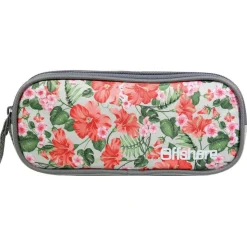 BAGTROTTER Trousse scolaire 2 compartiments Offshore Grise Fleurs